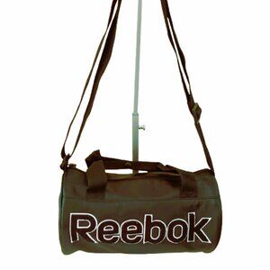 Reebok Black Duffle Bag Double Handles Shoulder Strap Mini Gym Travel